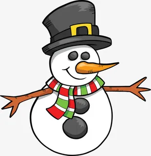 卡通白色雪人免抠