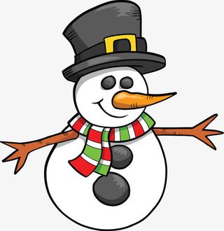 卡通白色雪人免抠