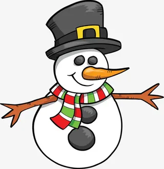 卡通白色雪人免抠