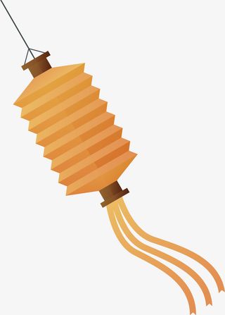 春节黄色灯笼挂饰免抠