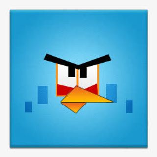 蓝色生气鸟无框广场愤怒的小鸟图免抠