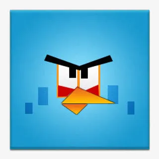 蓝色生气鸟无框广场愤怒的小鸟图免抠