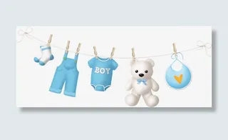 晾晒婴儿衣物图案免抠