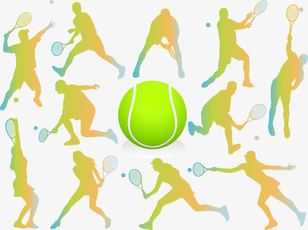 排球人物剪影免抠