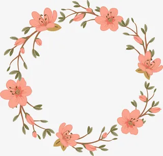 水彩花朵花环免抠