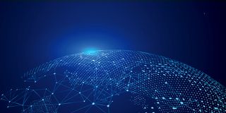 年会蓝色科技点线通用广告高清