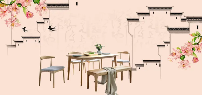 古风家居海报展板背景图高清