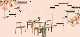 古风家居海报展板背景图高清