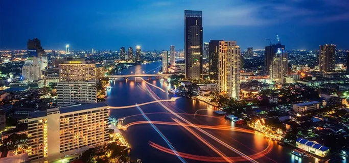 唯美城市夜景banner背景高清