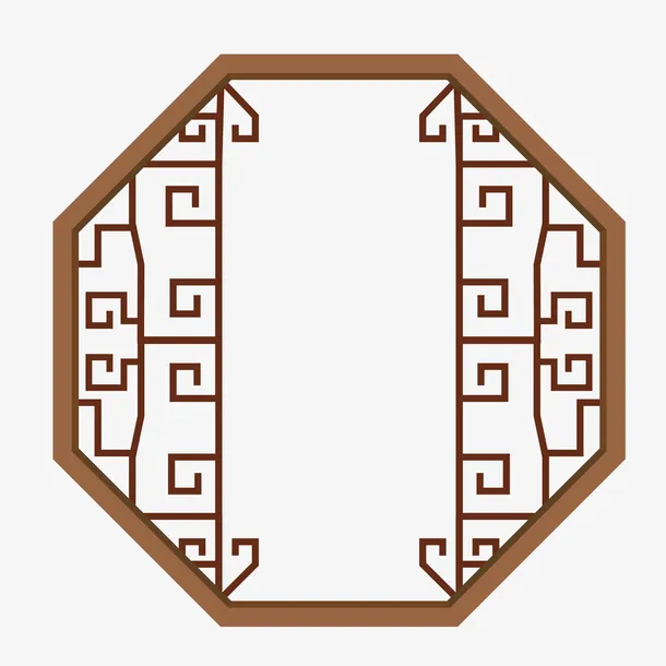 中国风窗型边框装饰免抠