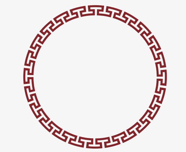 矢量中国风圆形边框PNG图片免抠