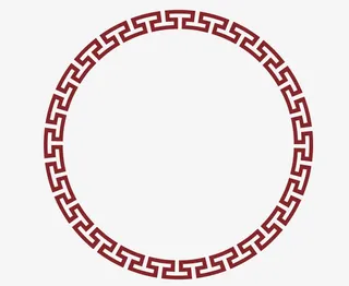 矢量中国风圆形边框PNG图片免抠