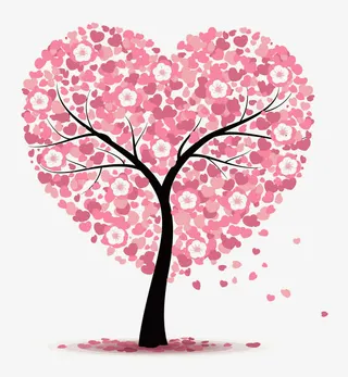 矢量爱心树免抠