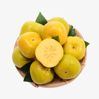 竹篮水果脆柿子硬柿子实物免抠免抠