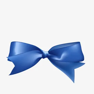 蓝色蝴蝶结礼物装饰免抠