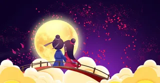 七夕节促销海报背景高清