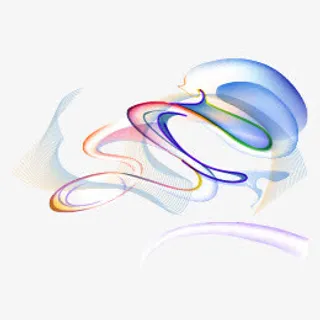 彩色炫彩科技线条免抠