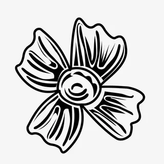 黑白花卉 黑白线条免抠