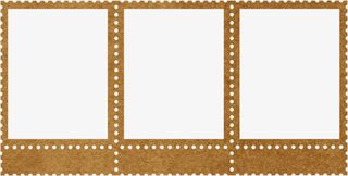 绿色邮票标签免抠