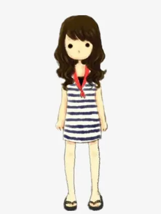 海军风女孩免抠