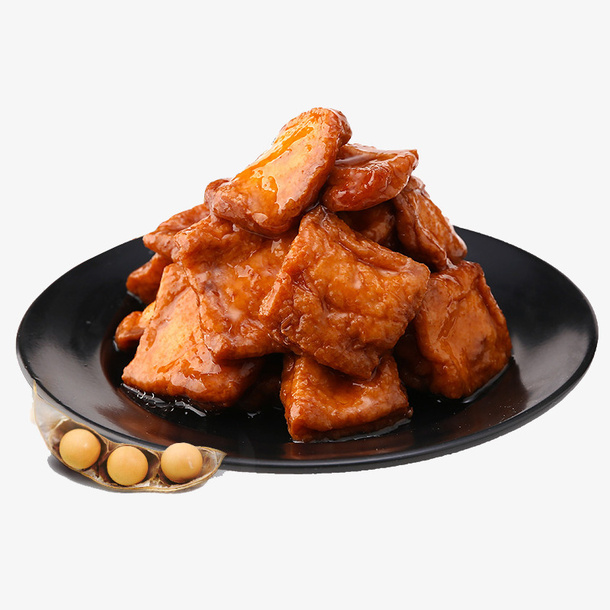 卤汁豆腐干微距特写免抠