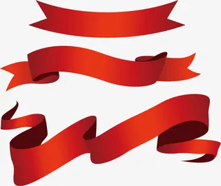 红色飘带素材免抠