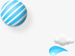 蓝色条纹卡通圆球海报背景