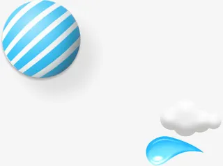 蓝色条纹卡通圆球海报背景