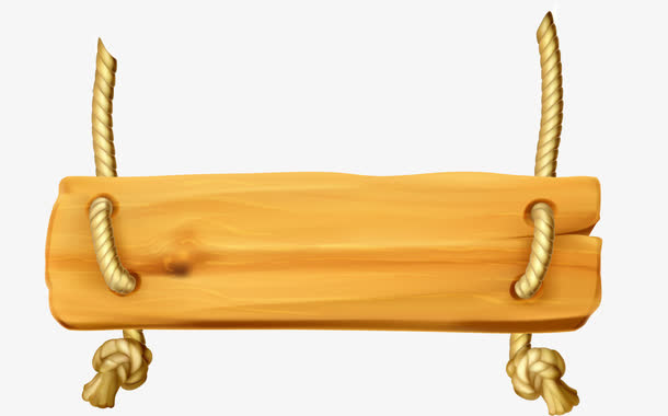 褐色卡通木质招牌免抠