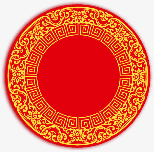 春节圆形花纹中国风花纹免抠
