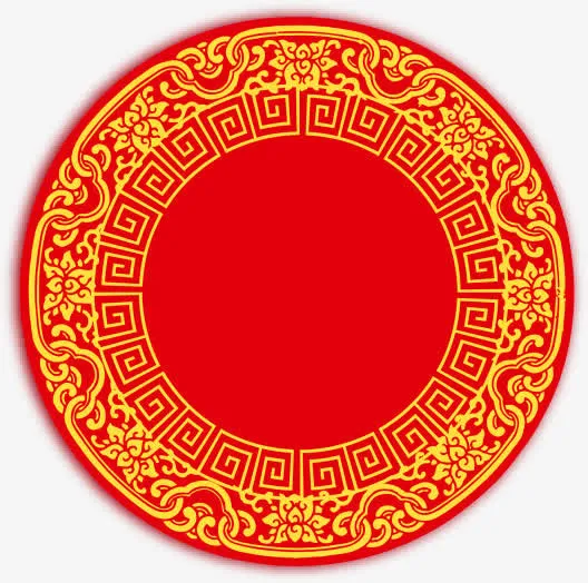 春节圆形花纹中国风花纹免抠