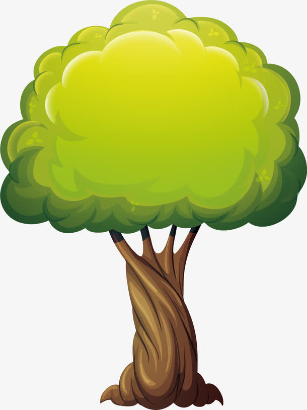 翠绿榕树免抠手绘/卡通卡通元素