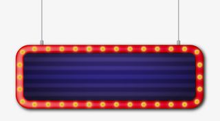 悬挂式霓虹灯牌边框免抠