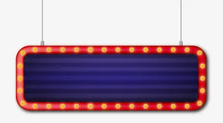 悬挂式霓虹灯牌边框免抠