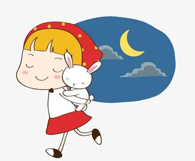 小女孩和兔子免抠