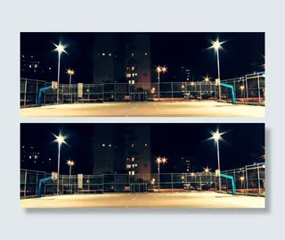 简约炫彩个性篮球场背景banner图免抠