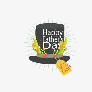 父亲节快乐元素免抠