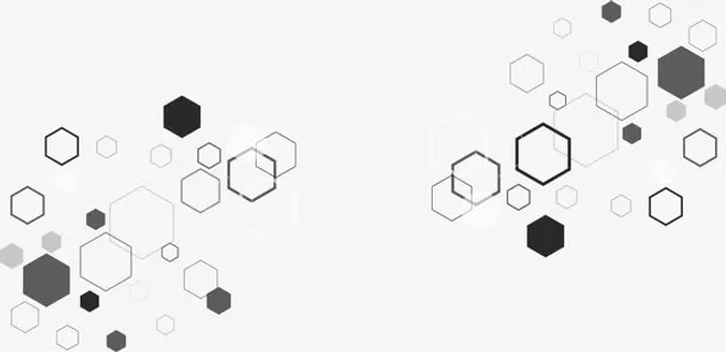 黑色六边形装饰图形免抠