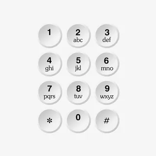 手绘白色拨号盘电话手机拨号盘免免抠