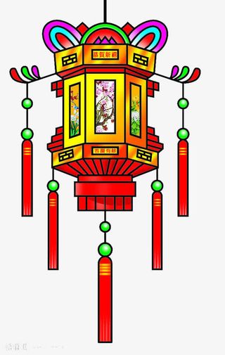 卡通中国风宫灯免抠
