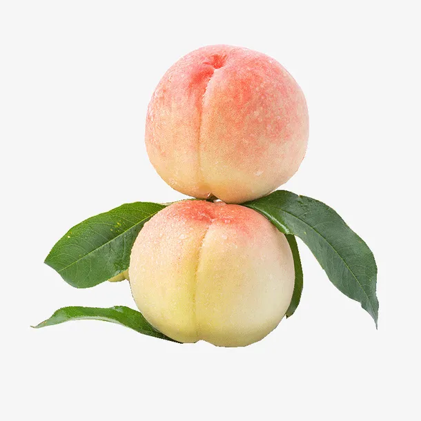 两个新鲜的水蜜桃免抠