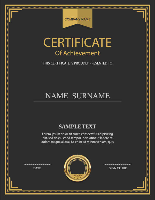 矢量高档证书设计素材免抠