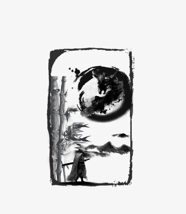 中国风，龙，水墨，山水免抠