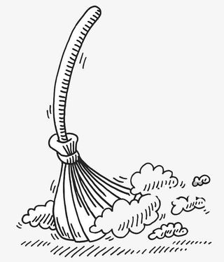 打扫清除尘土的扫把免抠