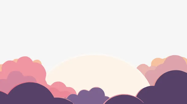 矢量粉色日出免抠