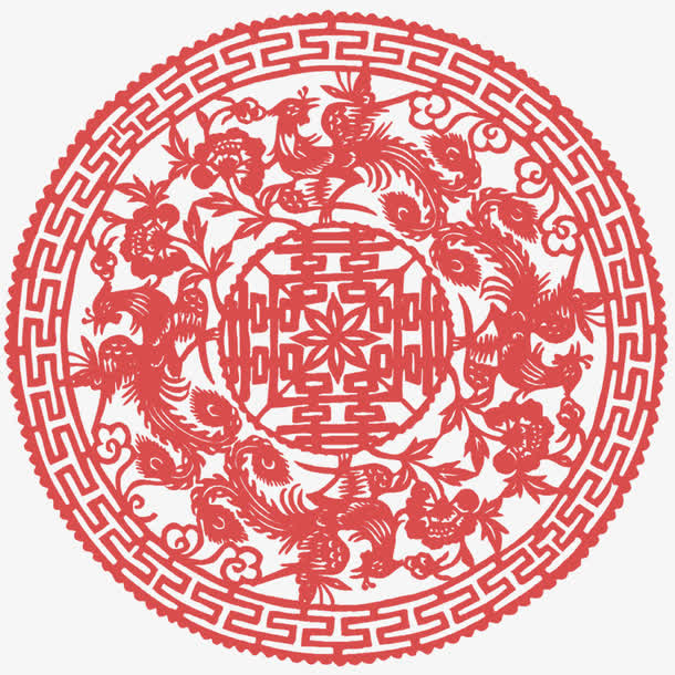红双喜剪纸免抠
