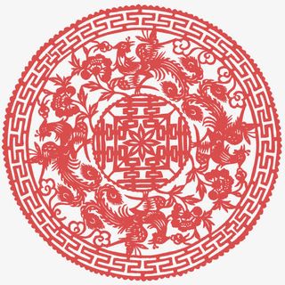 红双喜剪纸免抠
