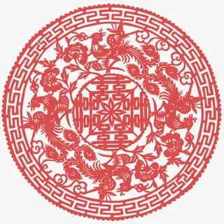 红双喜剪纸免抠
