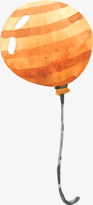 卡通条纹气球免抠