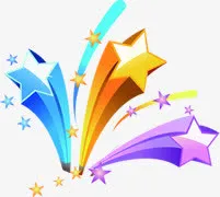 彩色星星立体修饰元素免抠